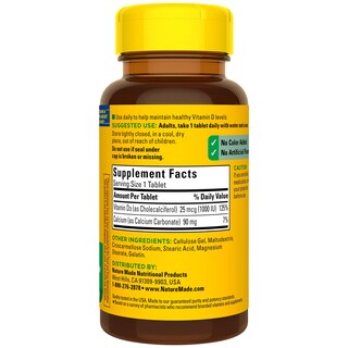 Foto 7 | Suplemento Nature Made de Vitamina D3 1000 Ui 100 Comprimidos - Venta Internacional