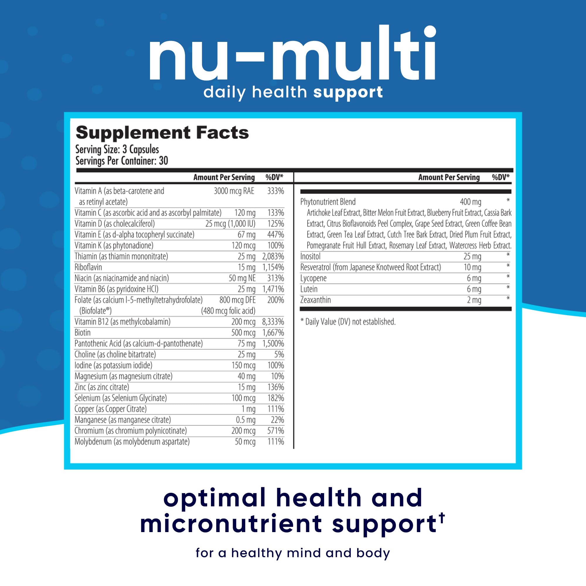 Foto 2 | Suplemento Dietético Nuethix Formulations Nu-multi 90 Cápsulas - Venta Internacional