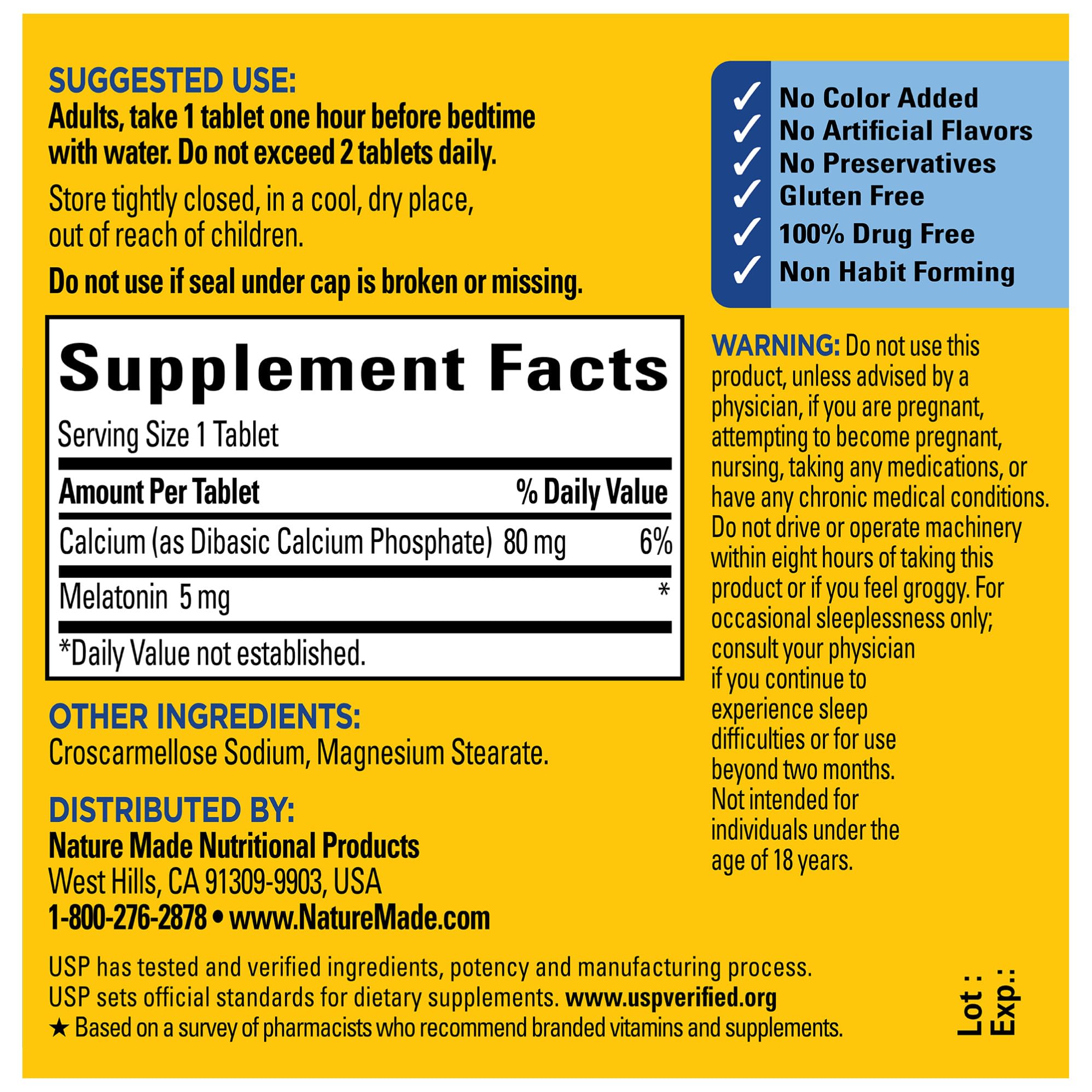 Foto 5 | Melatonina Sleep Aid Nature Made 5 mg 300 Comprimidos - Venta Internacional