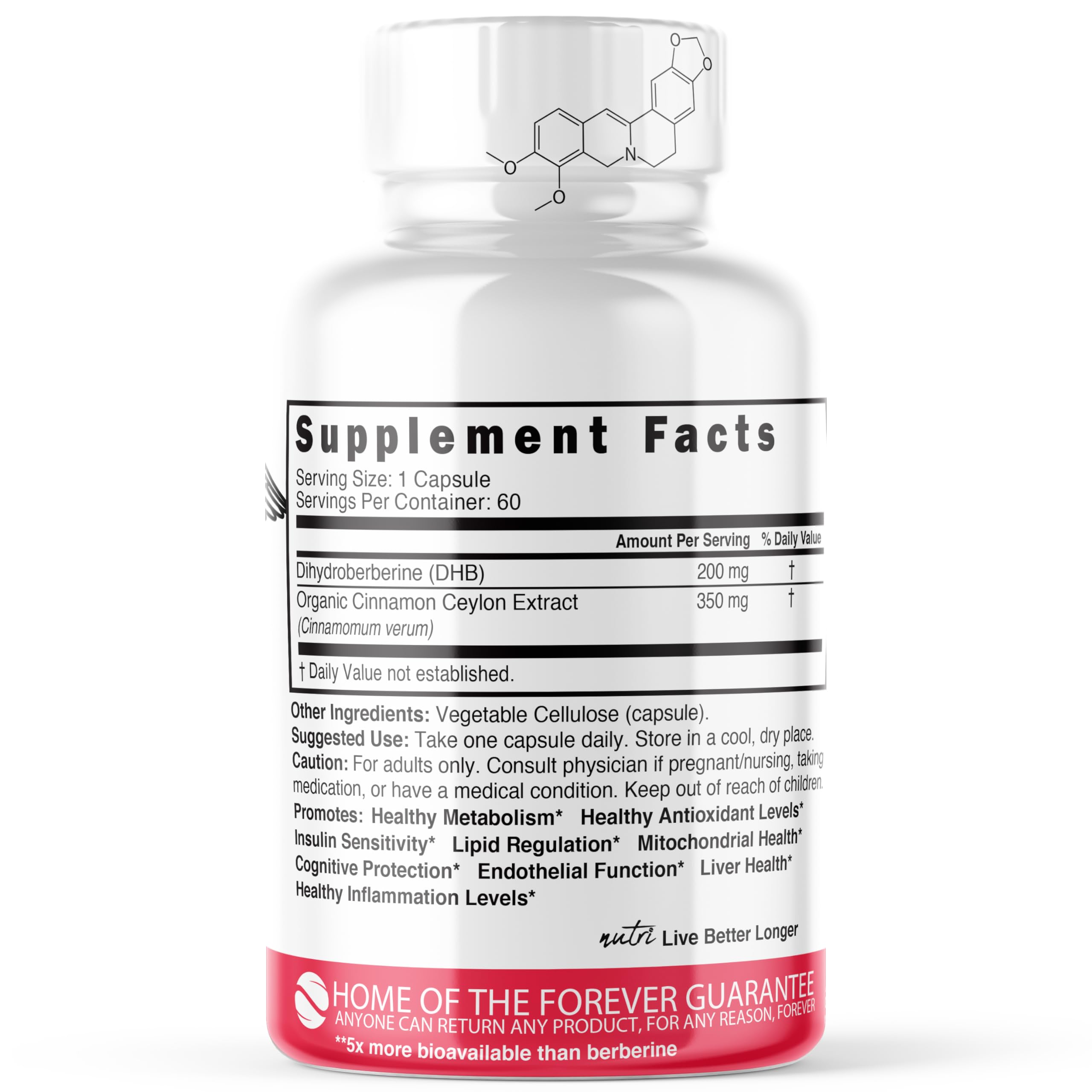 Foto 3 pulgar | Suplemento Nature's Fusions De Dihidroberberina 200 Mg 60 Cápsulas - Venta Internacional