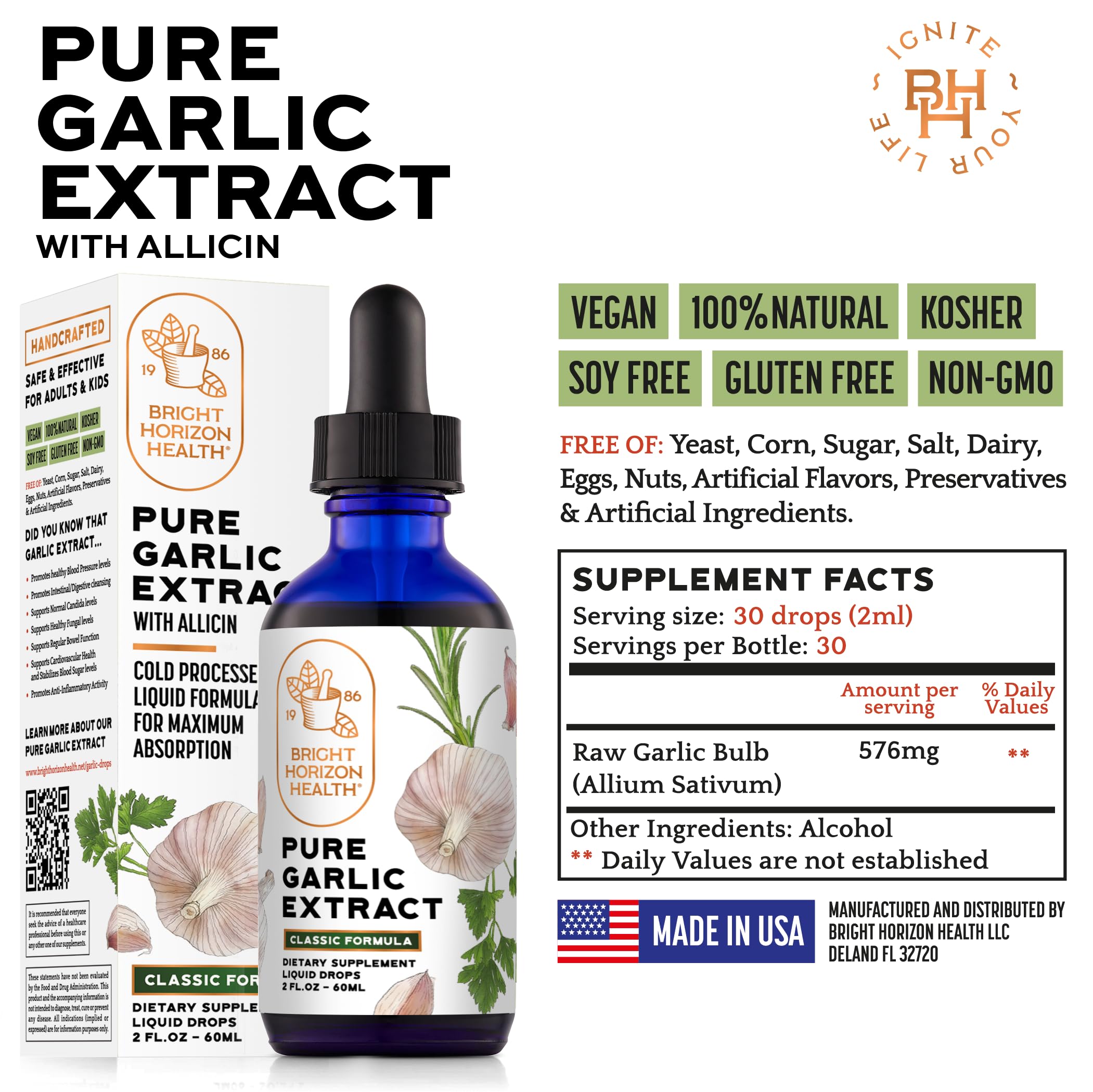 Foto 7 | Suplemento Extracto de Ajo Bright Horizon Health 60 Ml - Venta Internacional