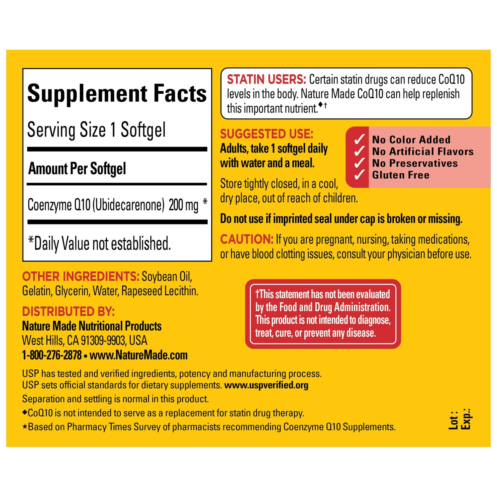 Foto 5 | Suplemento Nature Made 200 mg 105 Cápsulas Blandas - Venta Internacional