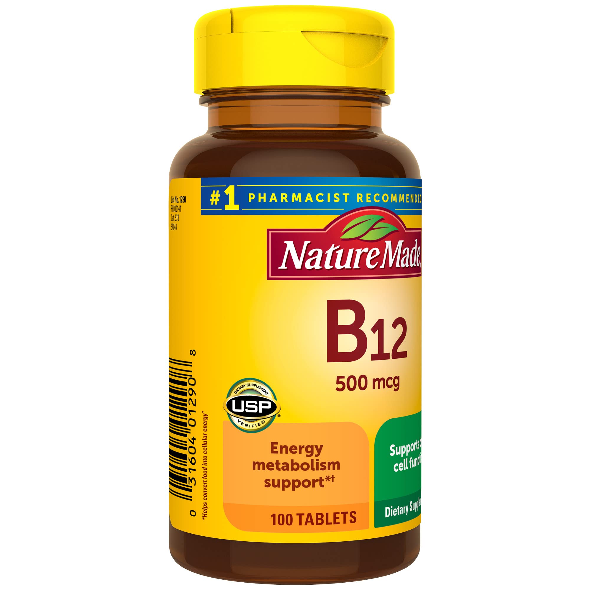 Foto 8 pulgar | Suplemento Nature Made Vitamina B12 500 Mcg 100 Tabletas - Venta Internacional