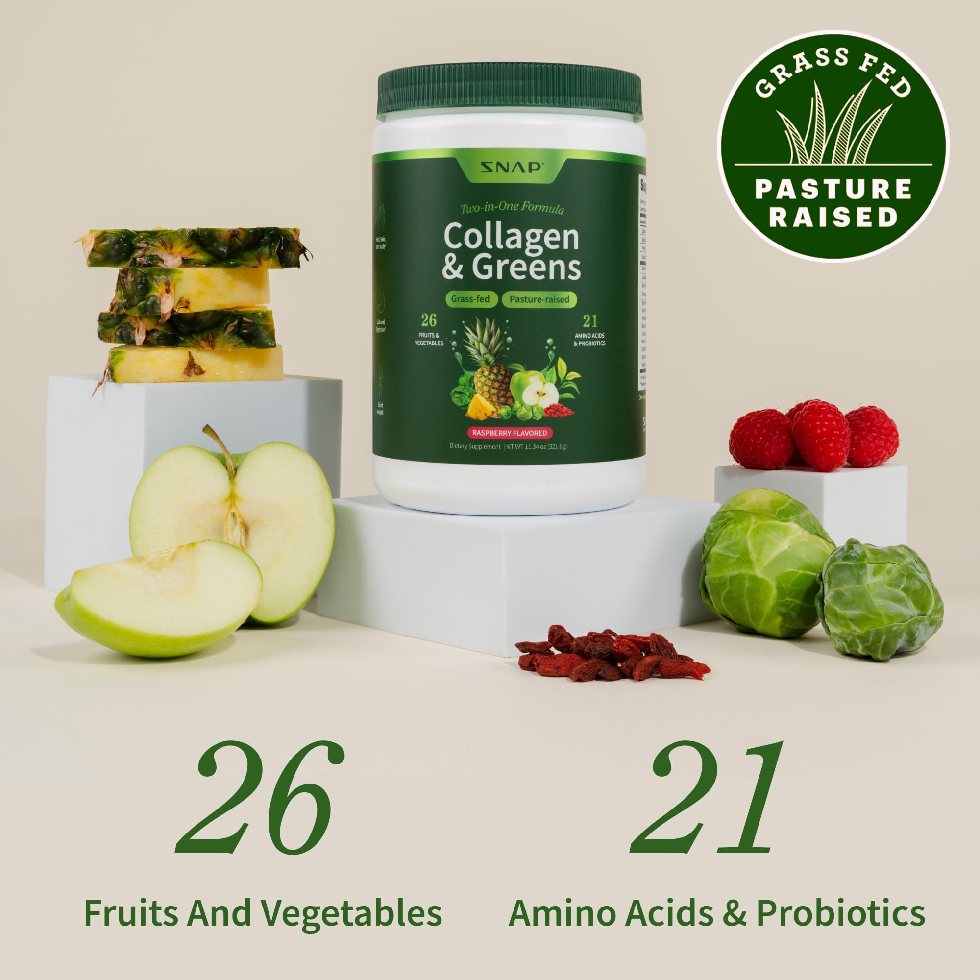 Foto 5 pulgar | Suplementos Snap Supplements Super Greens en Polvo con Colágeno - Venta Internacional