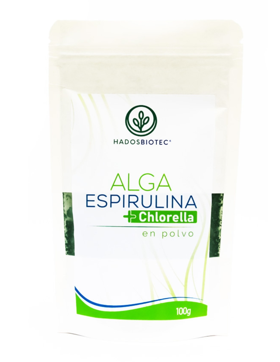 Foto 2 pulgar | Alga Espirulina + Chlorella En Polvo Hadosbiotec 100 G Ingredientes Naturales Sin Conservadores Ni Aditivos