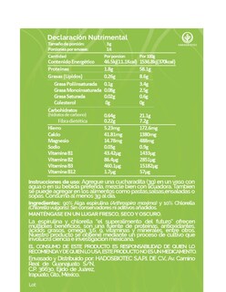 Foto 5 | Alga Espirulina + Chlorella En Polvo Hadosbiotec 100 G Ingredientes Naturales Sin Conservadores Ni Aditivos