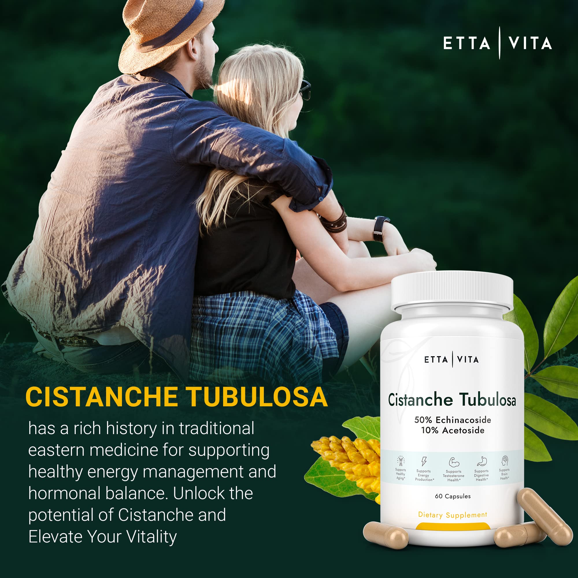 Foto 5 pulgar | Suplemento Etta Vita Cistanche Tubulosa de 60 Cápsulas-Venta Internacional