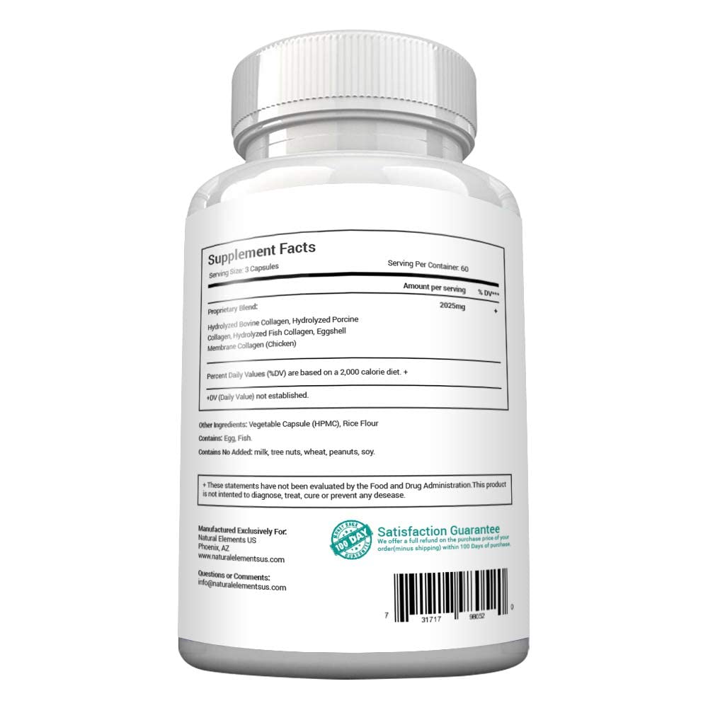 Foto 6 | Suplemento Natural Elements Multi Collagen 180 Cápsulas - Venta Internacional.