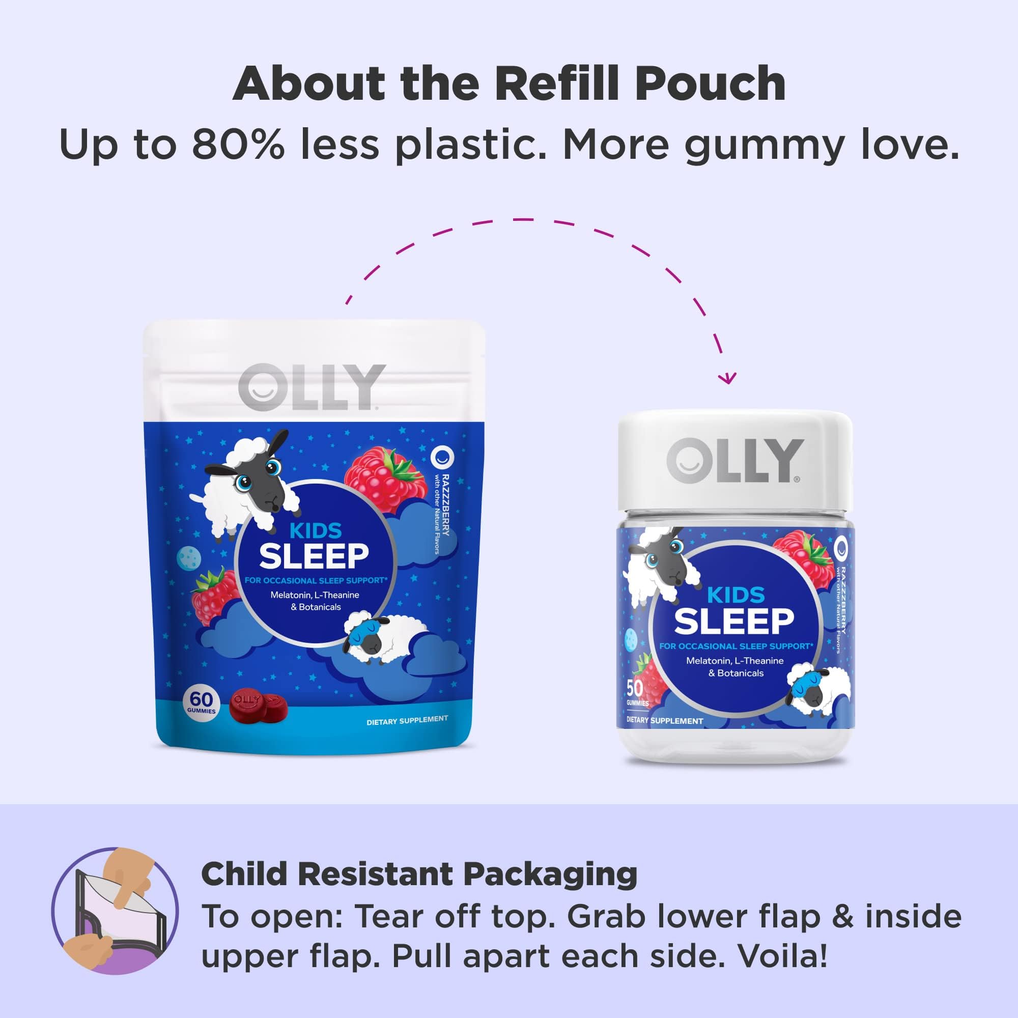 Foto 5 | Suplemento Olly Kids Sleep Gummy Frambuesa 60 - Venta Internacional