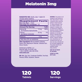 Foto 5 | Tabletas para Dormir Natrol Melatonin 3 mg 120 Tabletas - Venta Internacional