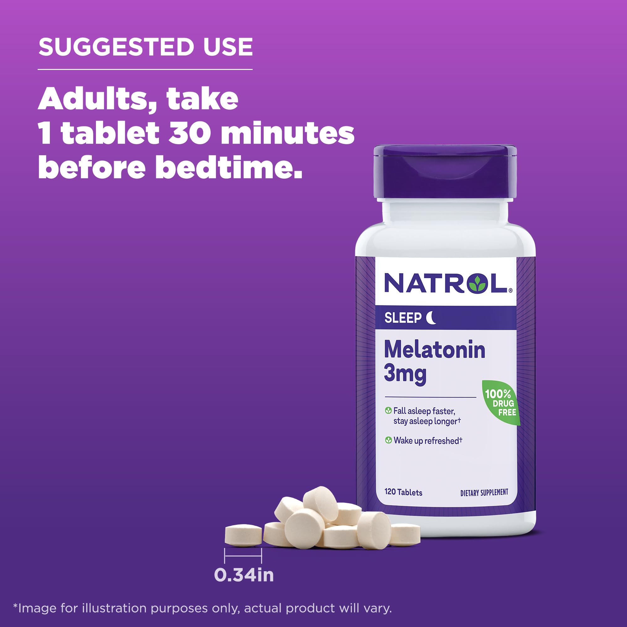 Foto 7 pulgar | Tabletas para Dormir Natrol Melatonin 3 mg 120 Tabletas - Venta Internacional