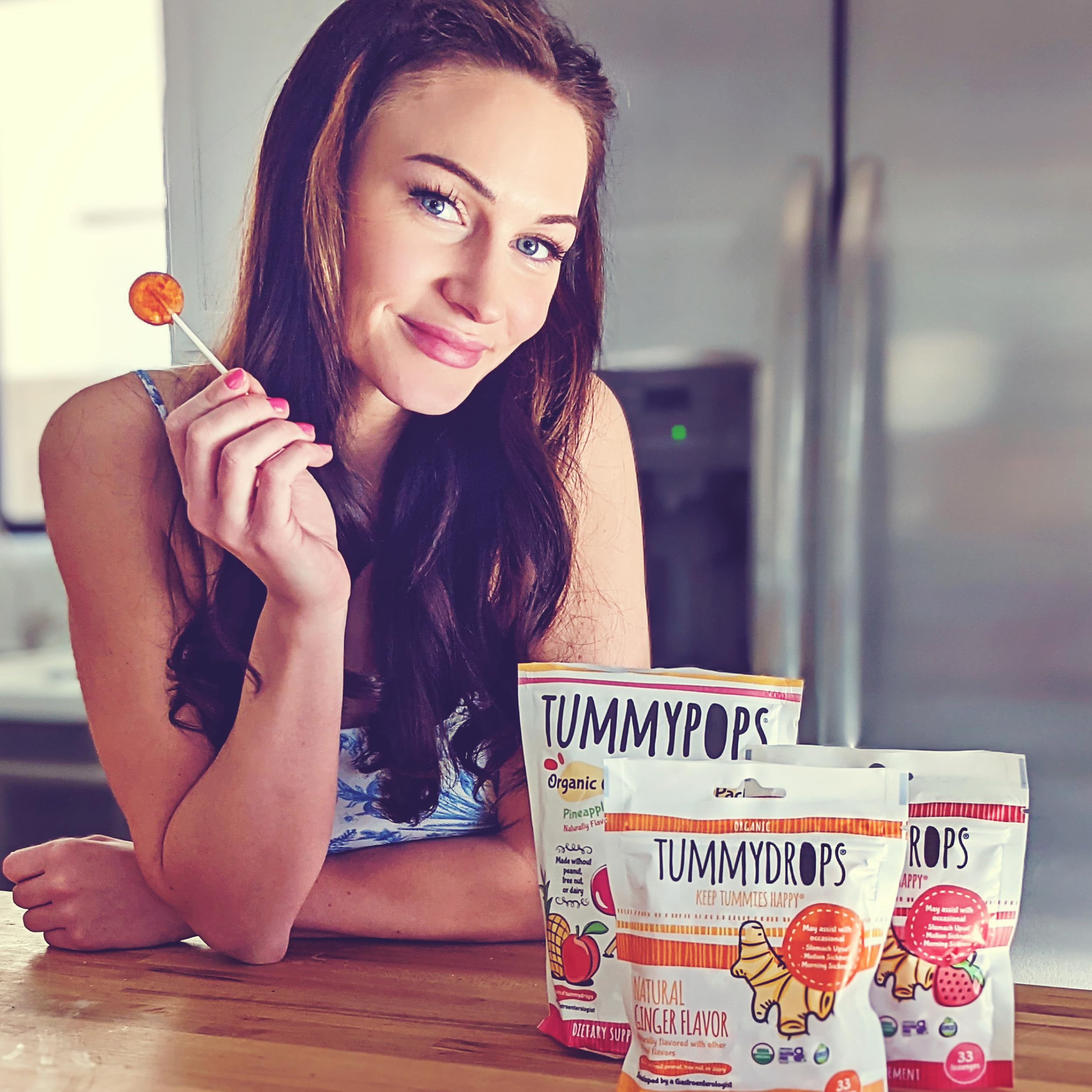 Foto 3 | Pastillas Tummydrops Fresa y Jengibre Orgánicas 33 Unidades - Venta Internacional