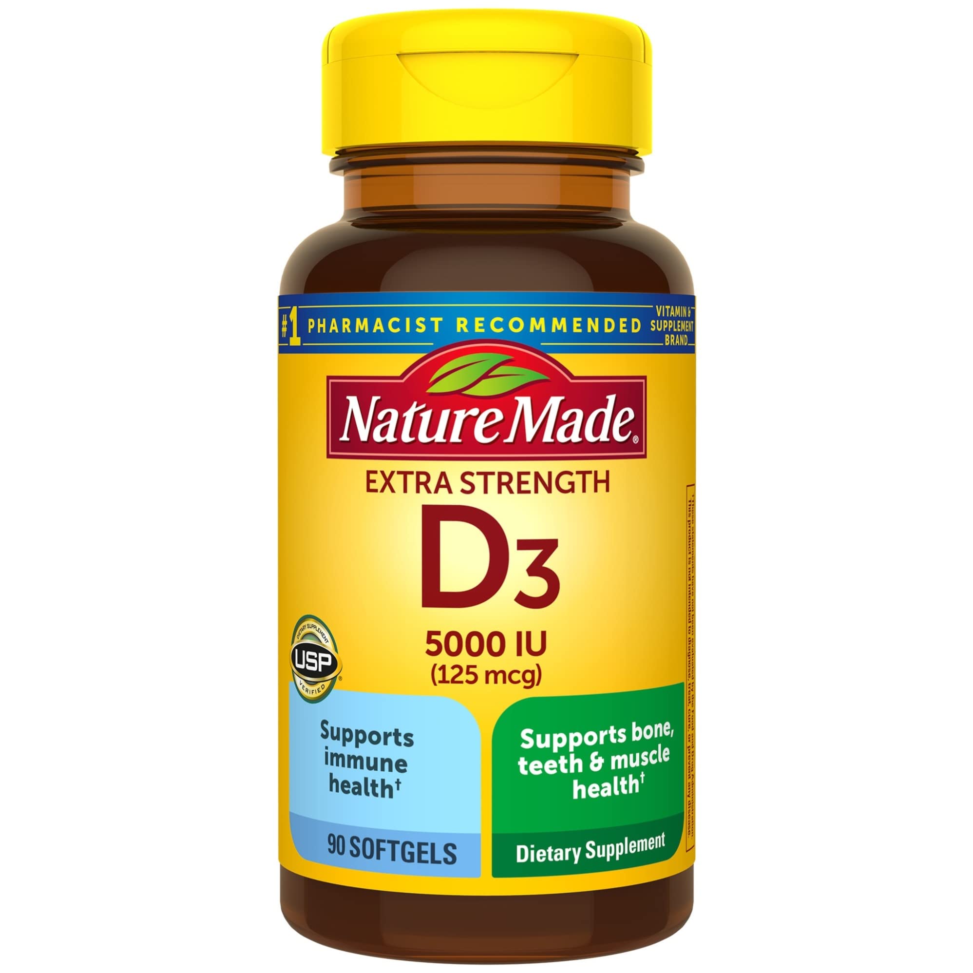 Suplemento Nature Made de Vitamina D3 5000 Ui 90 Cápsulas - Venta Internacional