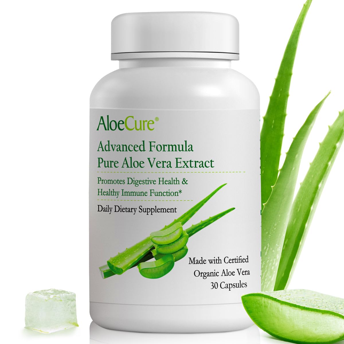 Foto 2 pulgar | Suplemento Aloecure de Aloe Vera Orgánico 30 Cápsulas - Venta Internacional
