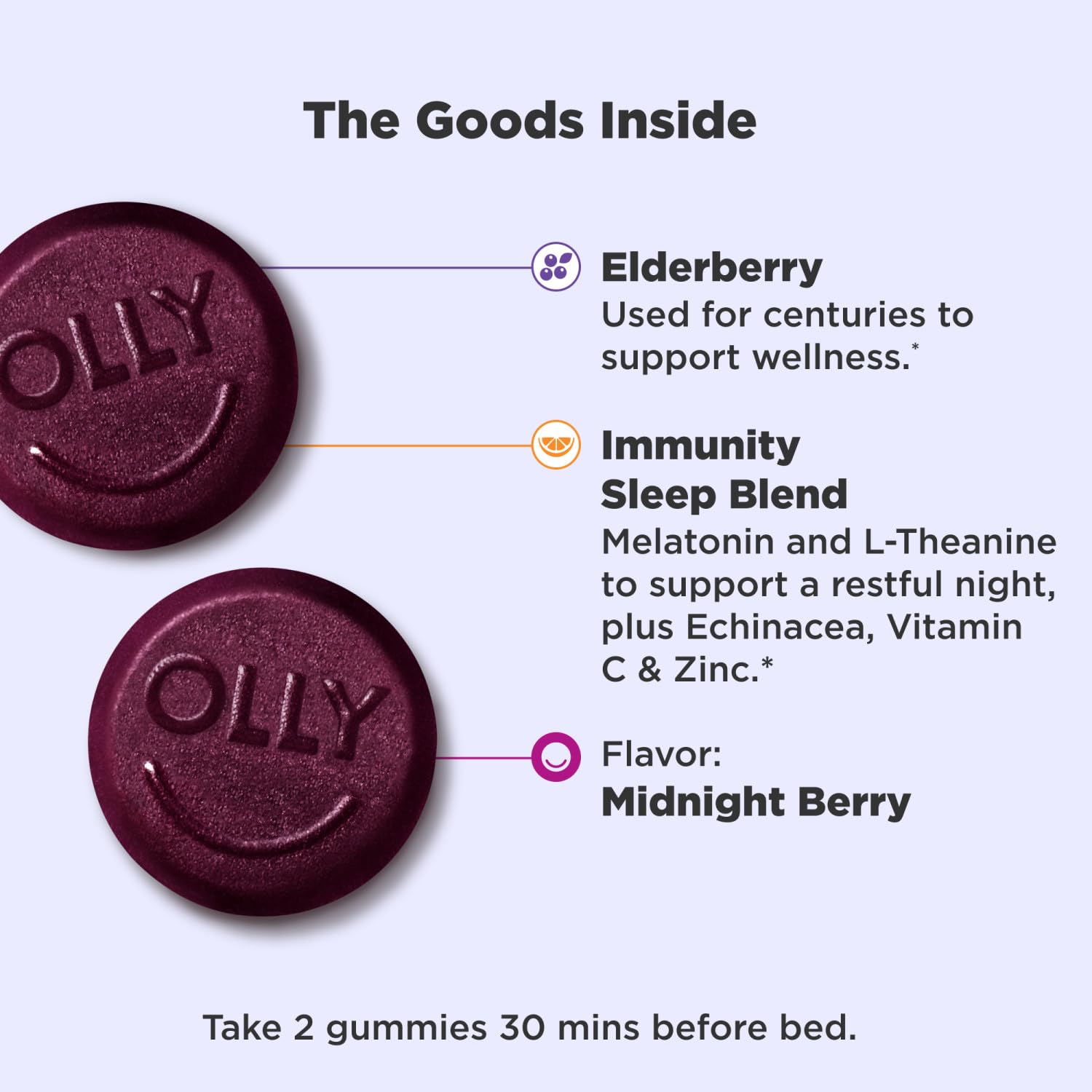 Foto 3 pulgar | Suplemento Gomoso Olly Immunity Sleep 60 Unidades con Melatonina - Venta Internacional