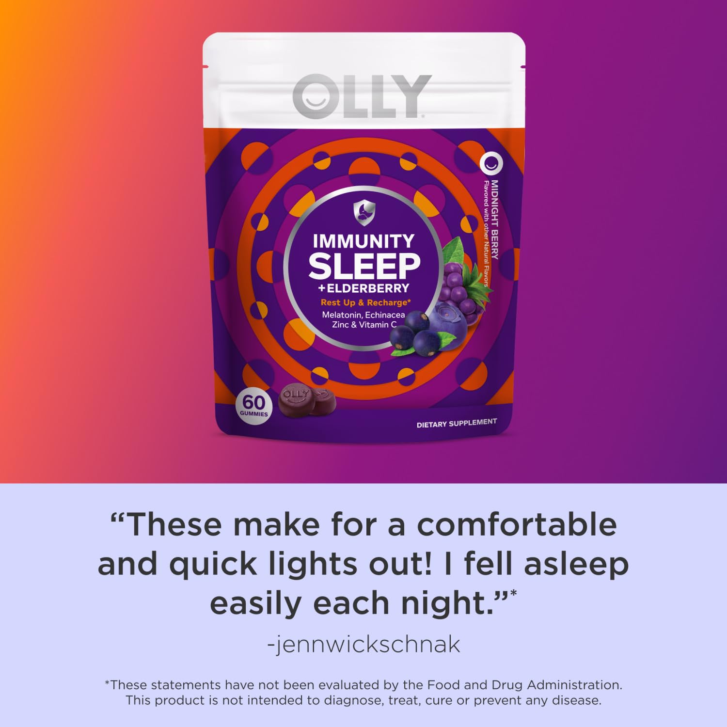 Foto 6 pulgar | Suplemento Gomoso Olly Immunity Sleep 60 Unidades con Melatonina - Venta Internacional