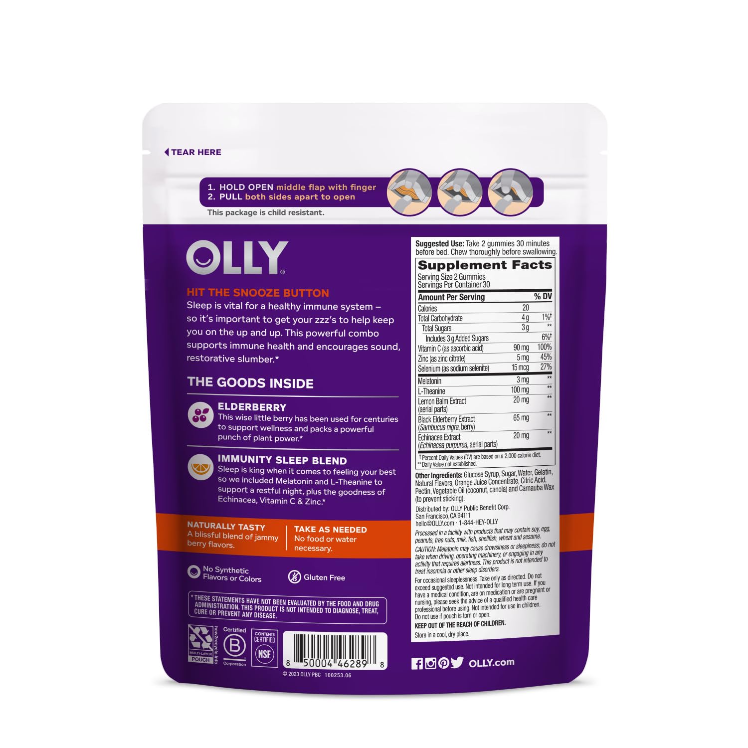 Foto 8 pulgar | Suplemento Gomoso Olly Immunity Sleep 60 Unidades con Melatonina - Venta Internacional