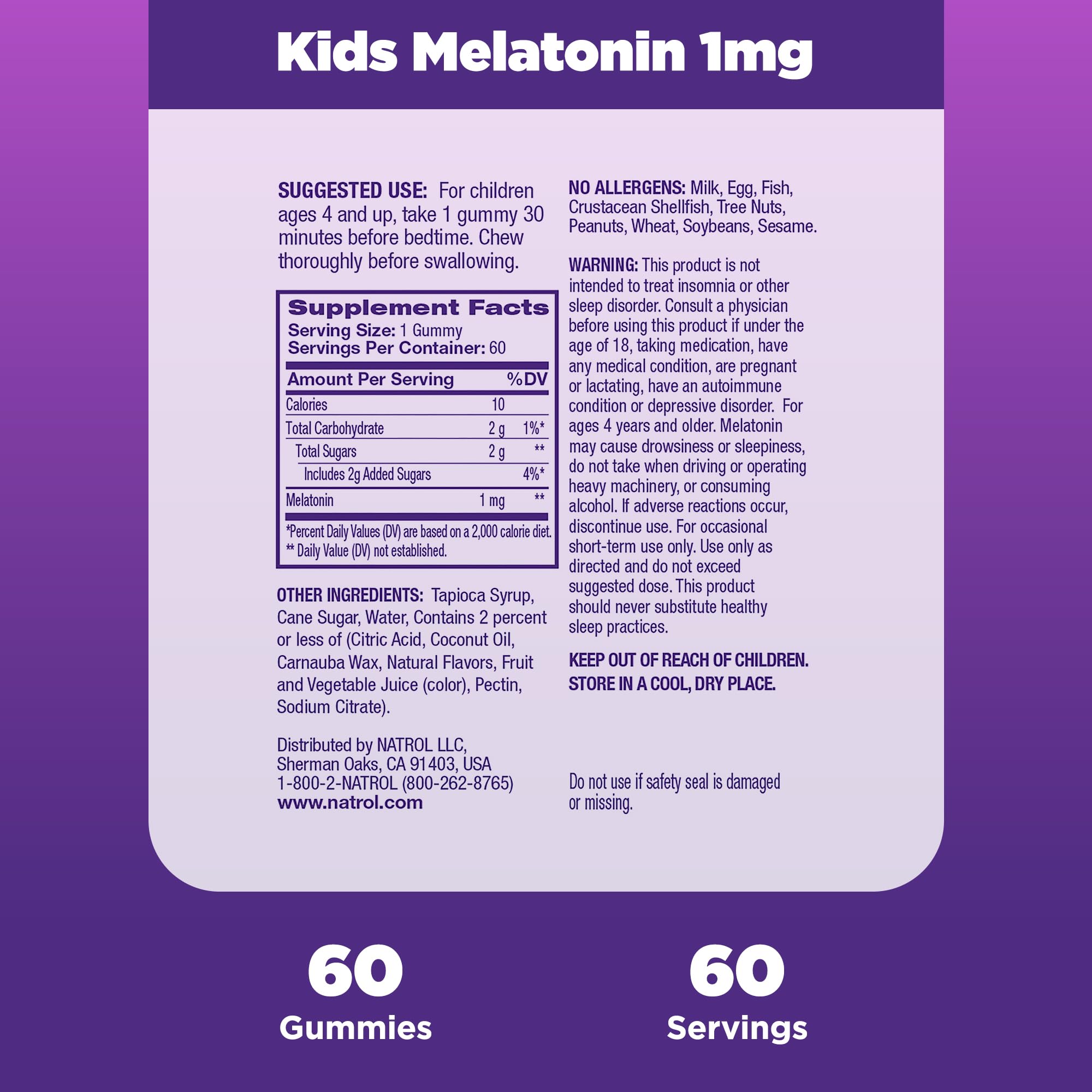 Foto 7 pulgar | Suplemento Natrol Kids de Melatonina 1 mg Gomitas para Dormir 60 Gomitas - Venta Internacional