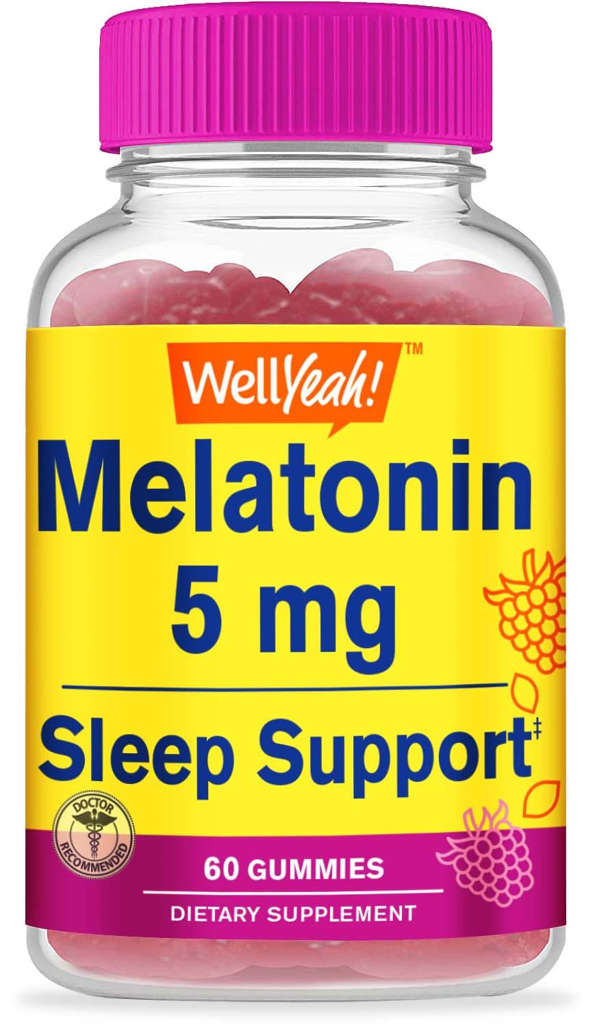 Foto 1 | Gomitas Wellyeah De Melatonina 5 mg Sabores Naturales 60 Gomitas - Venta Internacional
