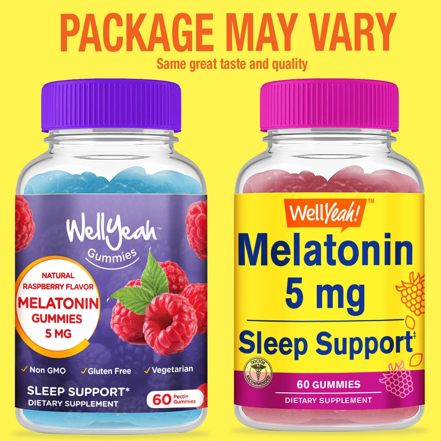 Foto 3 pulgar | Gomitas Wellyeah De Melatonina 5 mg Sabores Naturales 60 Gomitas - Venta Internacional