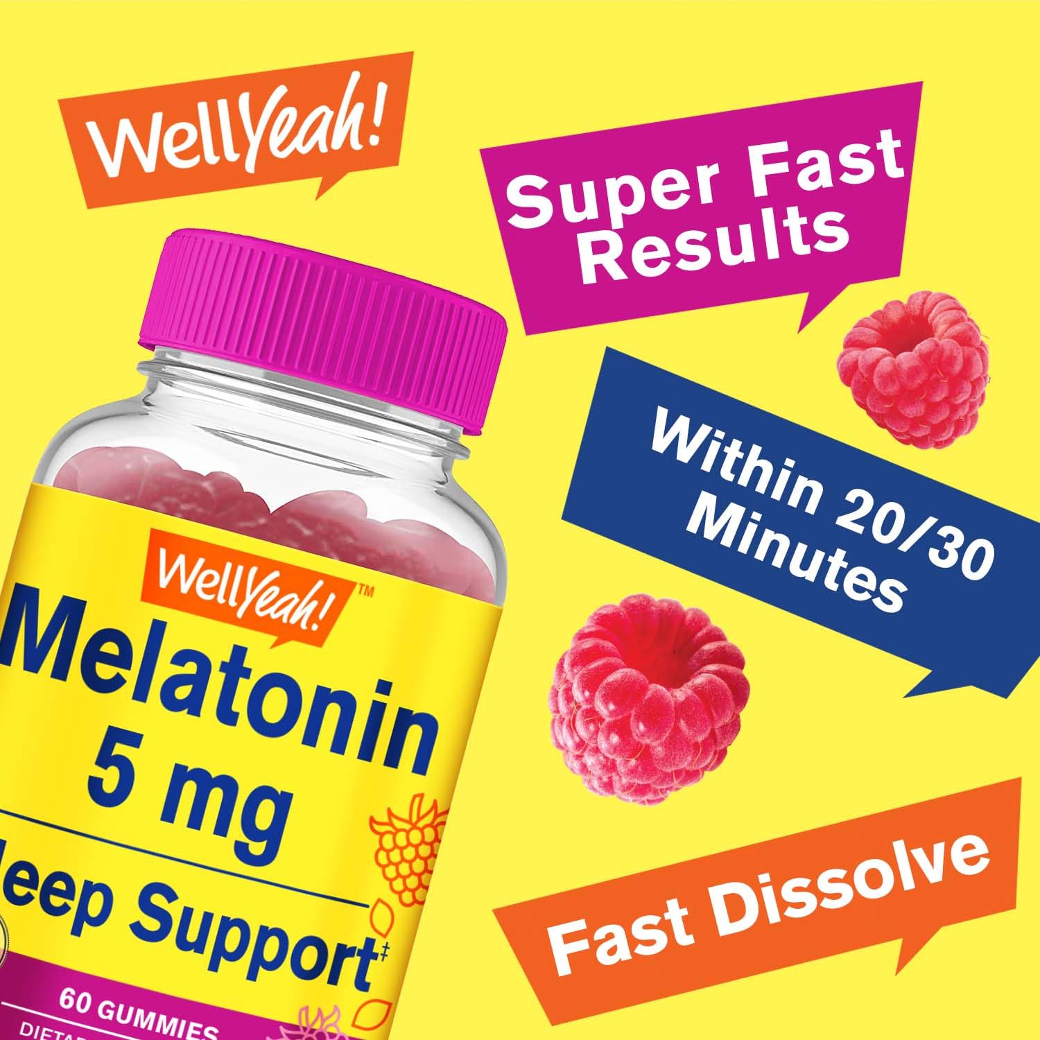 Foto 4 | Gomitas Wellyeah De Melatonina 5 mg Sabores Naturales 60 Gomitas - Venta Internacional