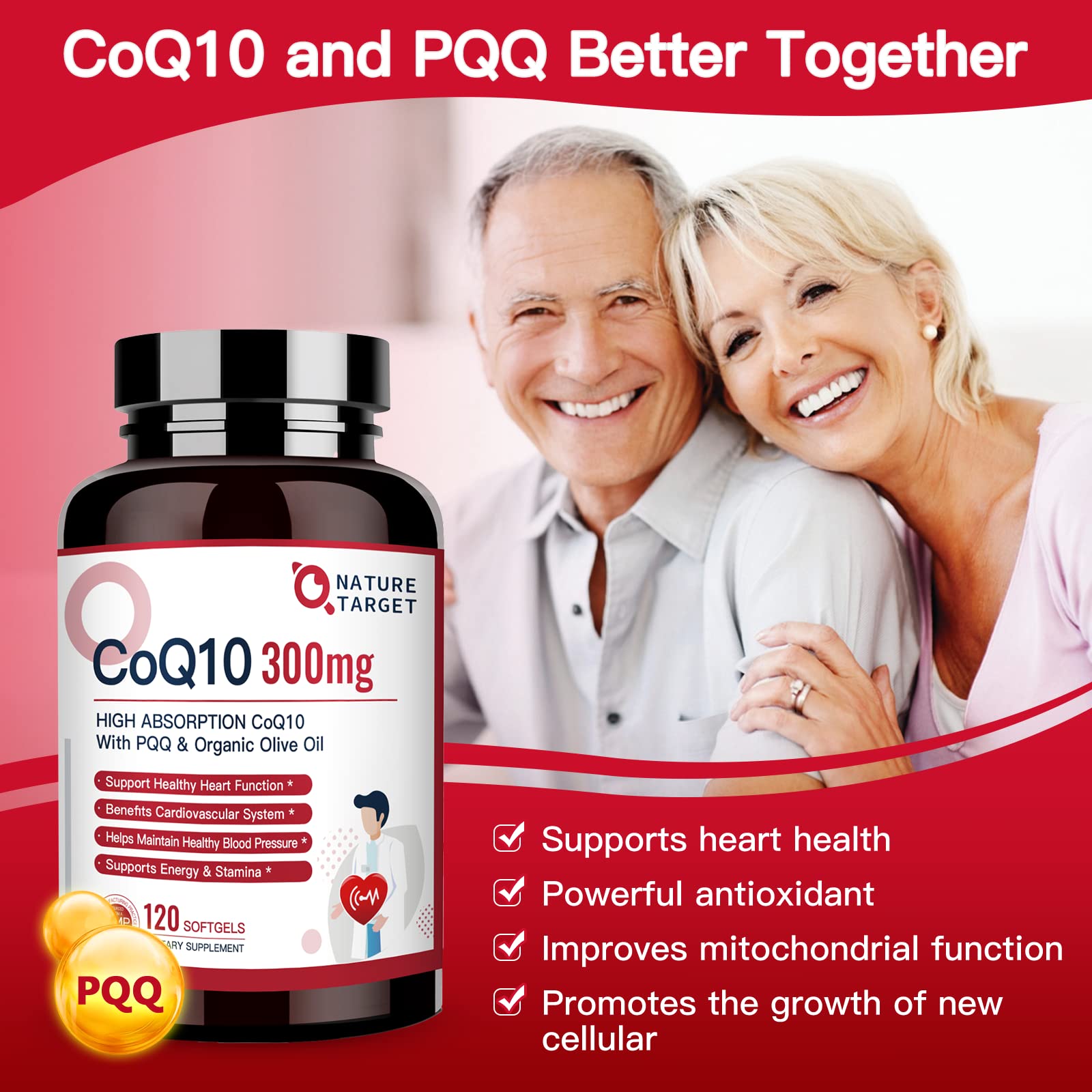 Foto 3 | Suplemento Nature Target Coq10 de 120 Tabletas-Venta Internacional