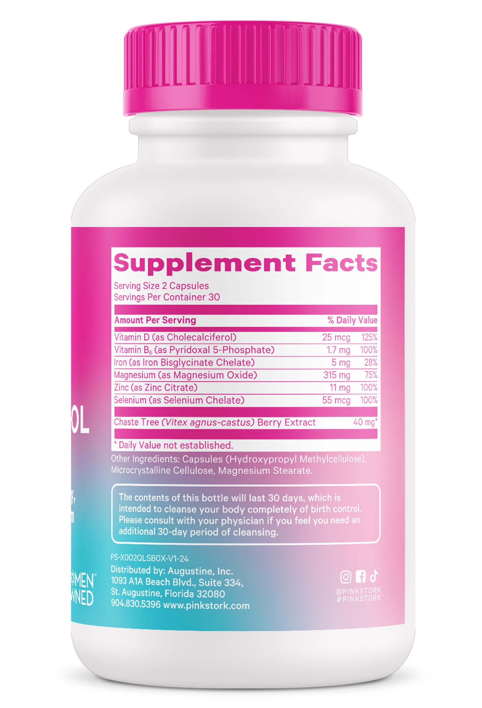 Foto 7 | Suplemento de Fertilidad Pink Stork Birth Control Cleanse 60 Cápsulas - Venta Internacional