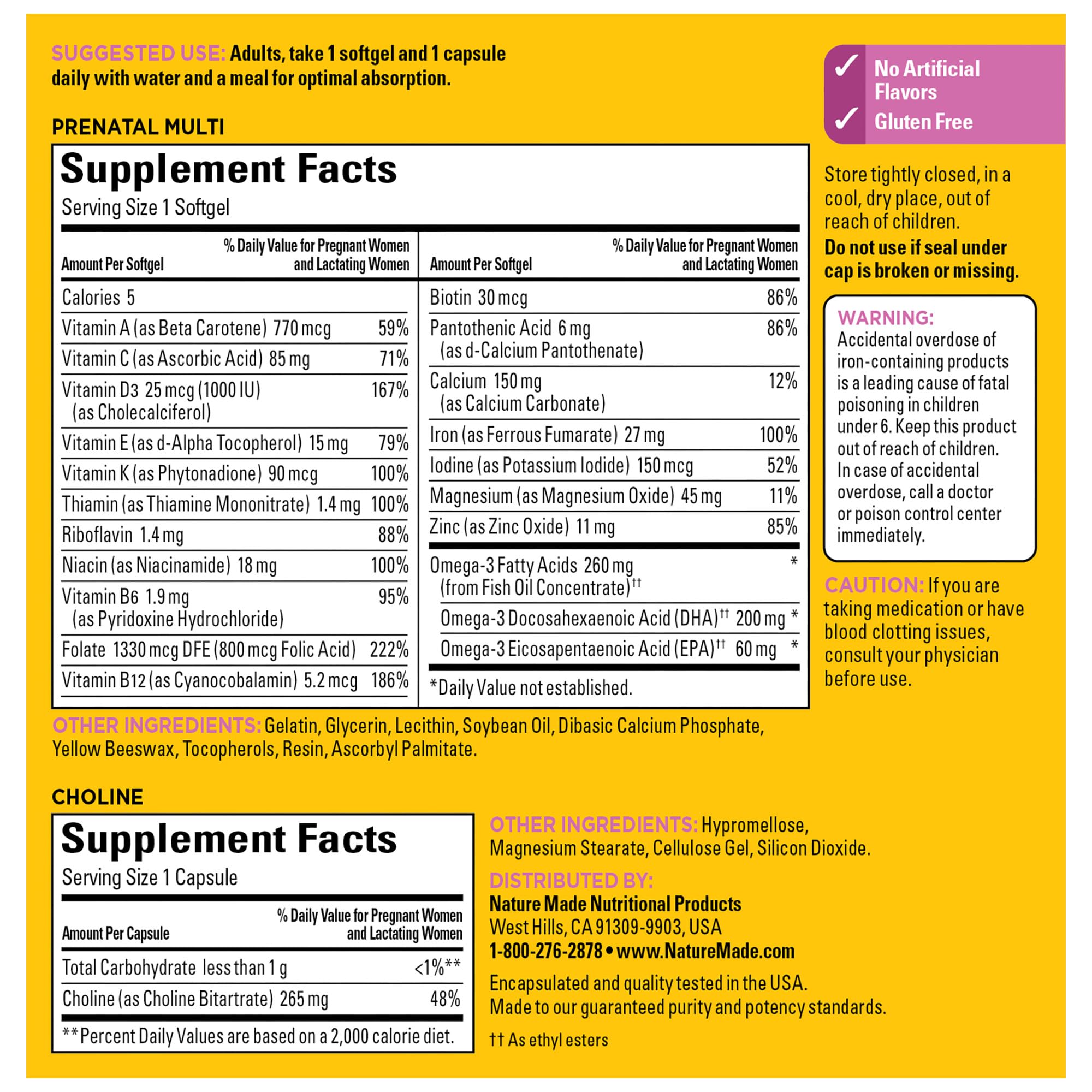 Foto 7 pulgar | Vitamina Prenatal+colina Nature Made - Venta Internacional