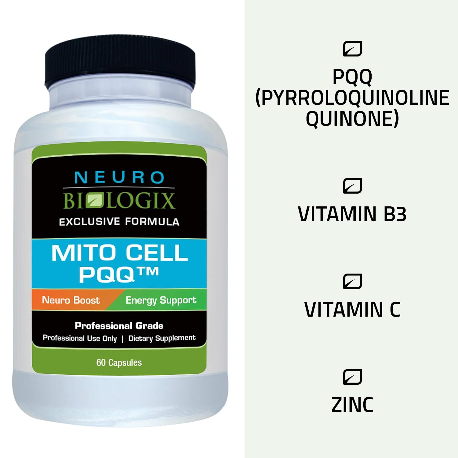 Foto 4 pulgar | Suplemento Neurobiologix Mito Cell Pqq 60 Cápsulas - Venta Internacional