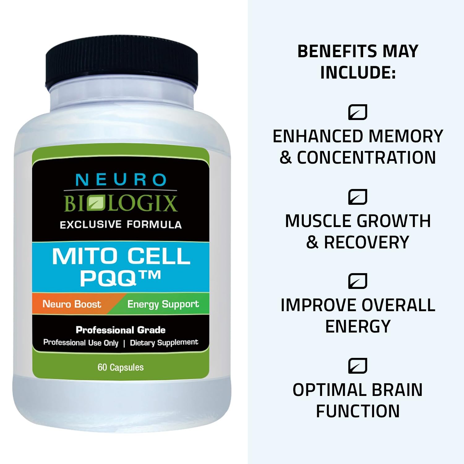 Foto 5 pulgar | Suplemento Neurobiologix Mito Cell Pqq 60 Cápsulas - Venta Internacional