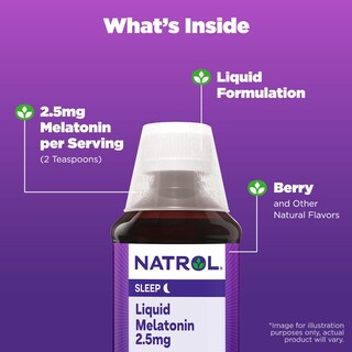 Foto 3 | Suplemento Natrol Liquid Melatonin 2.5 mg Berry 237 ml - Venta Internacional