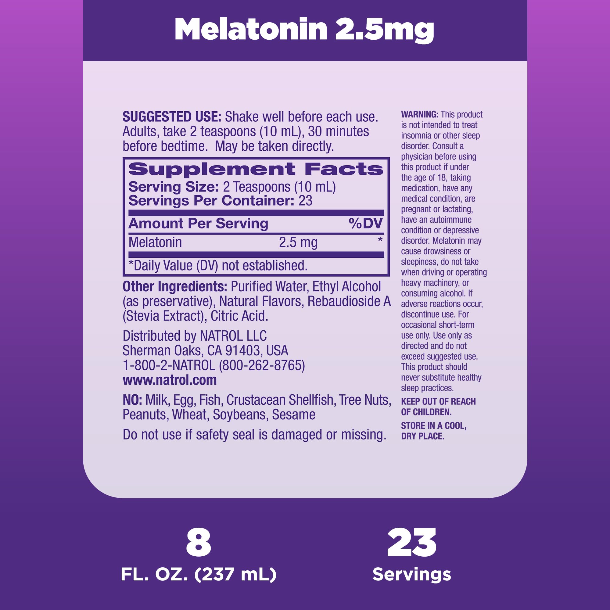 Foto 6 pulgar | Suplemento Natrol Liquid Melatonin 2.5 mg Berry 237 ml - Venta Internacional