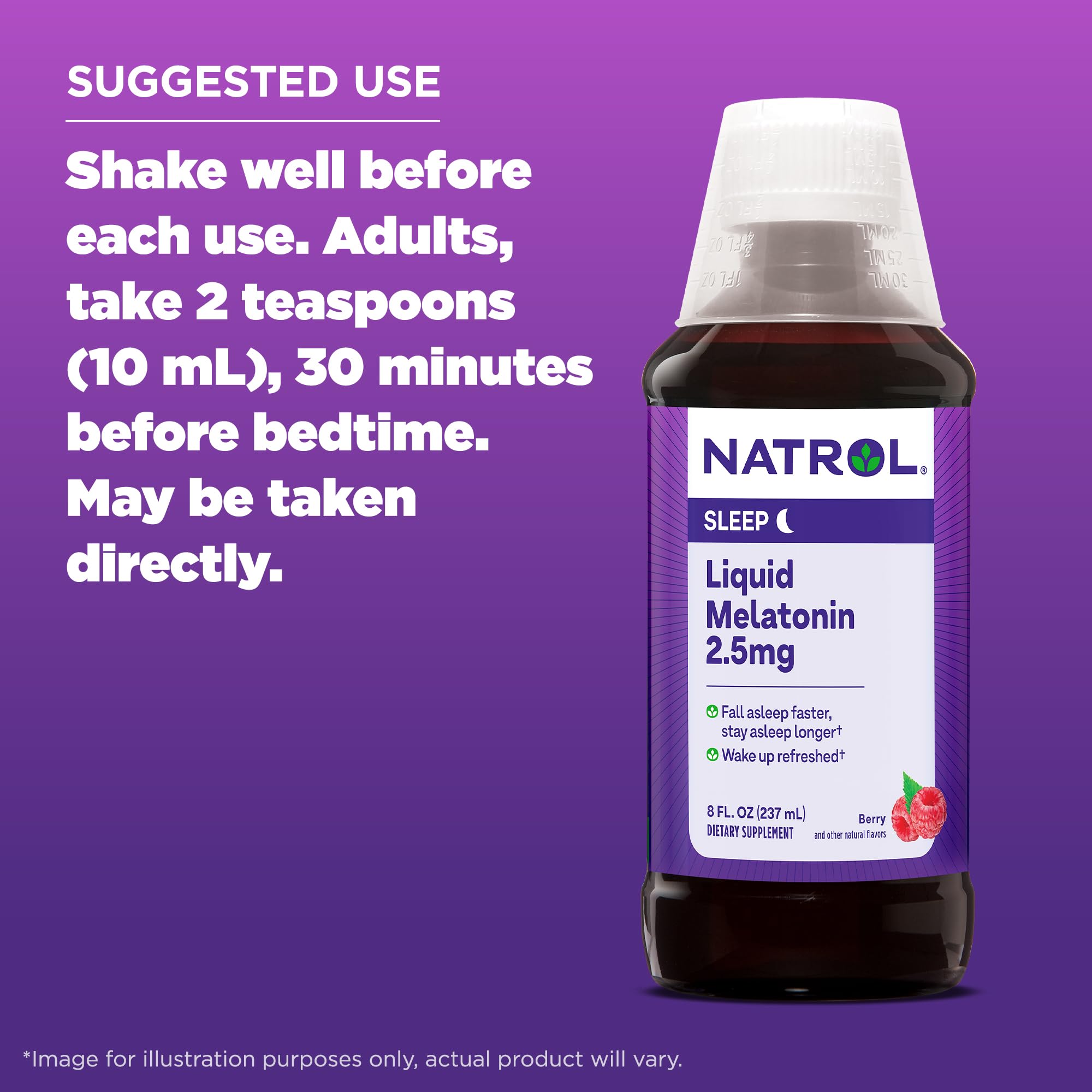 Foto 7 pulgar | Suplemento Natrol Liquid Melatonin 2.5 mg Berry 237 ml - Venta Internacional