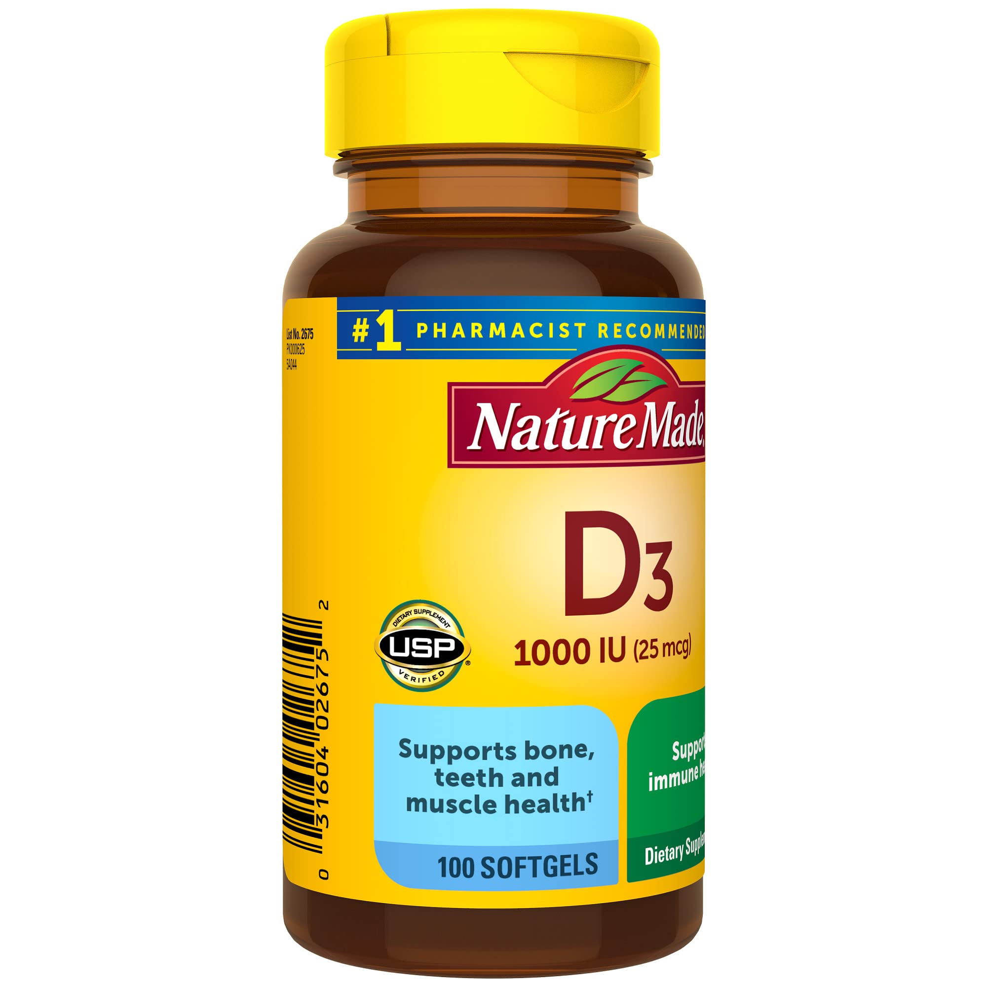 Foto 8 pulgar | Suplemento Nature Made De Vitamina D3 2 Piezas de 100 Tabletas-Venta Internacional