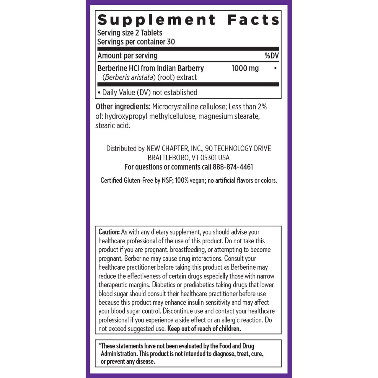 Foto 7 pulgar | Suplemento New Chapter Berberine 1000 Mg 60 Cápsulas Veganas - Venta Internacional.