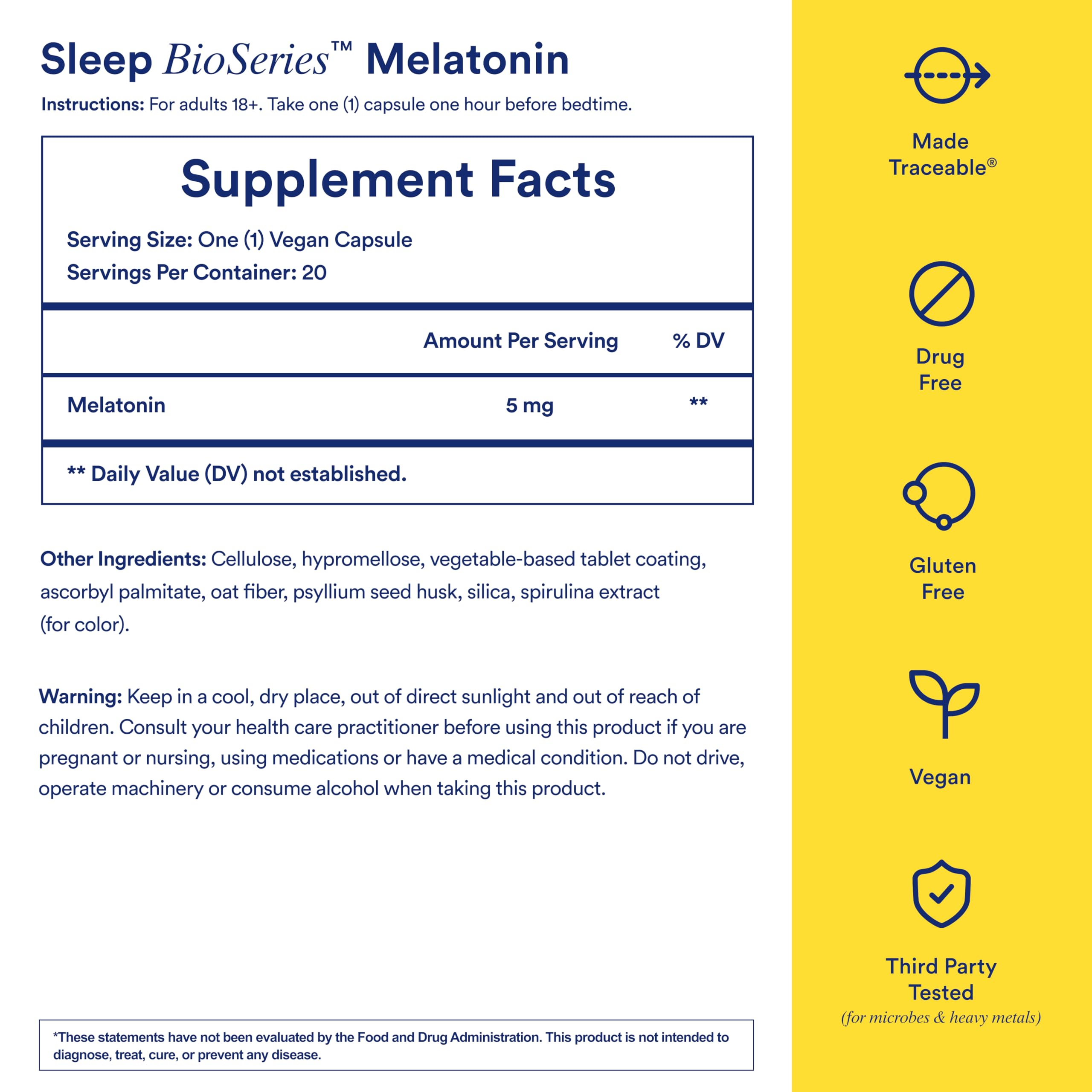 Foto 7 pulgar | Suplemento para Dormir Ritual Sleep Bioseries™ Melatonina 20 Cápsulas - Venta Internacional