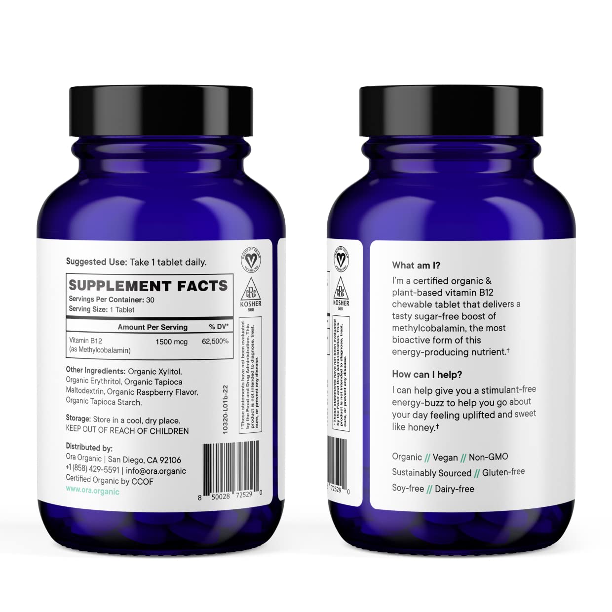 Foto 3 pulgar | Supplement Ora Organic Buzzy B12 1500 mcg Sabor Frambuesa 30 Tabletas - Venta Internacional