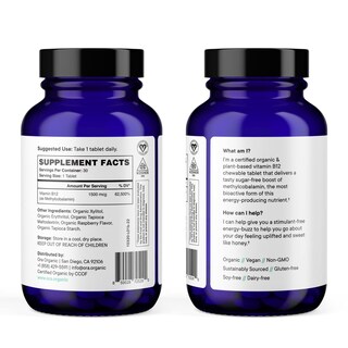 Foto 2 | Supplement Ora Organic Buzzy B12 1500 mcg Sabor Frambuesa 30 Tabletas - Venta Internacional