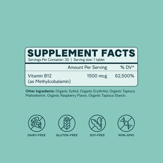 Foto 5 | Supplement Ora Organic Buzzy B12 1500 mcg Sabor Frambuesa 30 Tabletas - Venta Internacional