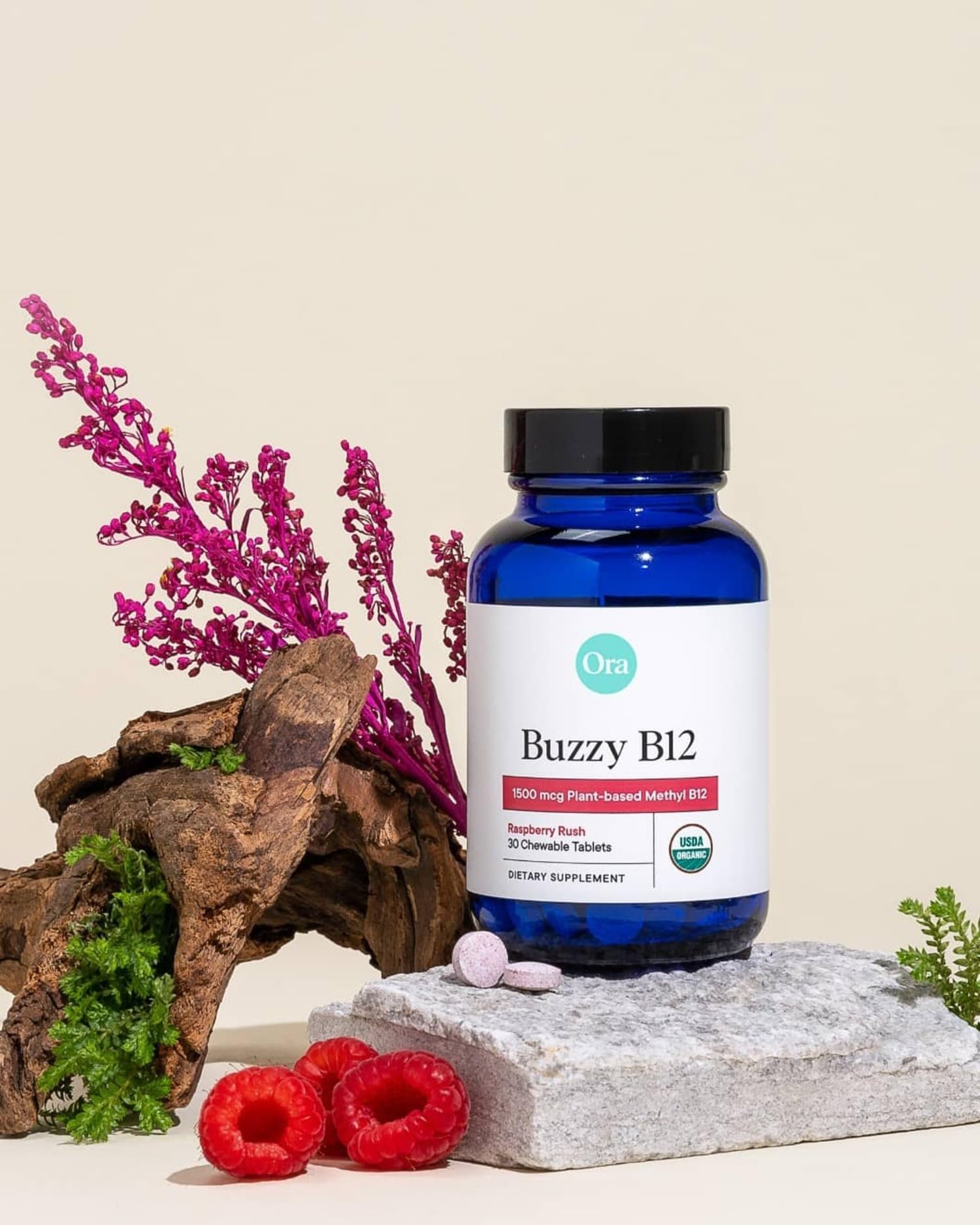 Foto 8 pulgar | Supplement Ora Organic Buzzy B12 1500 mcg Sabor Frambuesa 30 Tabletas - Venta Internacional