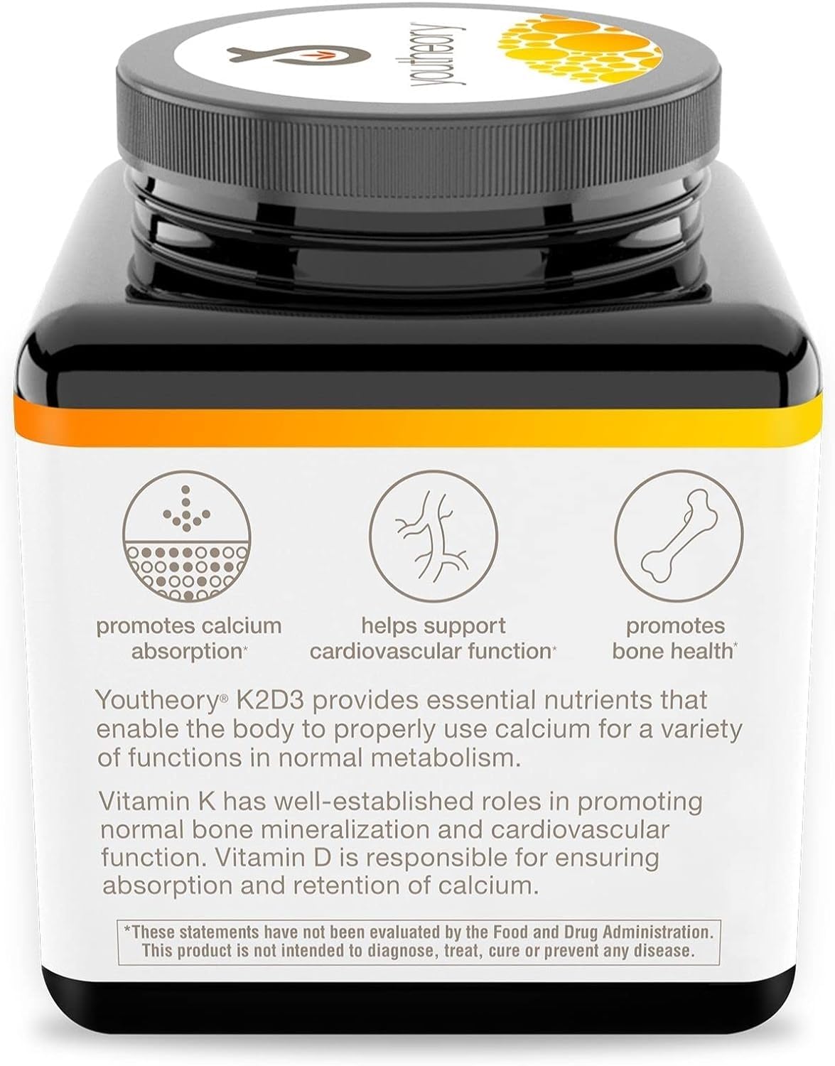 Foto 4 | Suplemento Youtheory K2 D3 para la Salud Ósea y Cardíaca 60 Cápsulas - Venta Internacional