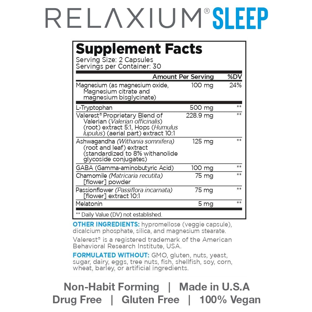 Foto 3 pulgar | Melatonina y  Magnesio Relaxium Sleep 60 Cápsulas - Venta Internacional