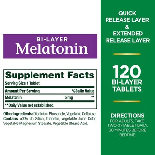 Foto 2 | Suplemento Para Dormir Nature's Bounty Melatonina 5 Mg 120 Comprimidos - Venta Internacional