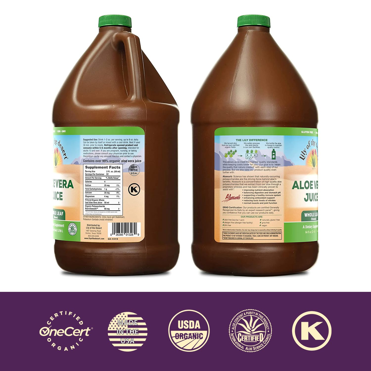 Foto 2 | Jugo de Aloe Vera Lily Of The Desert 1,89 L Sin Ogm - Venta Internacional