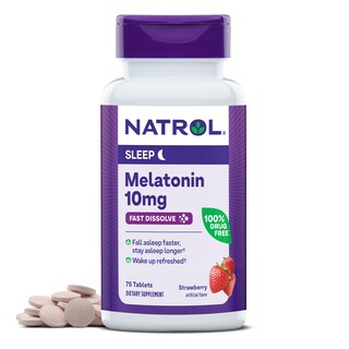 Foto 1 | Suplementos de Melatonina Natrol Fast Dissolve 10 mg 75 Comprimidos - Venta Internacional