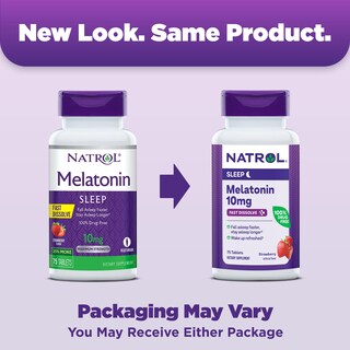 Foto 2 | Suplementos de Melatonina Natrol Fast Dissolve 10 mg 75 Comprimidos - Venta Internacional