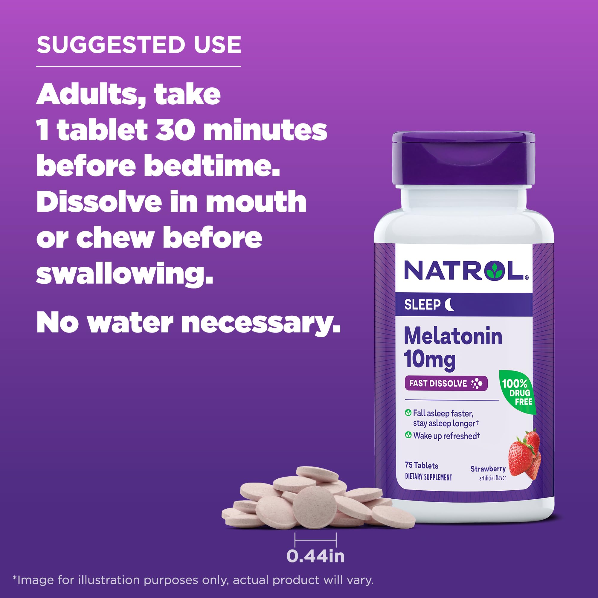 Foto 8 pulgar | Suplementos de Melatonina Natrol Fast Dissolve 10 mg 75 Comprimidos - Venta Internacional