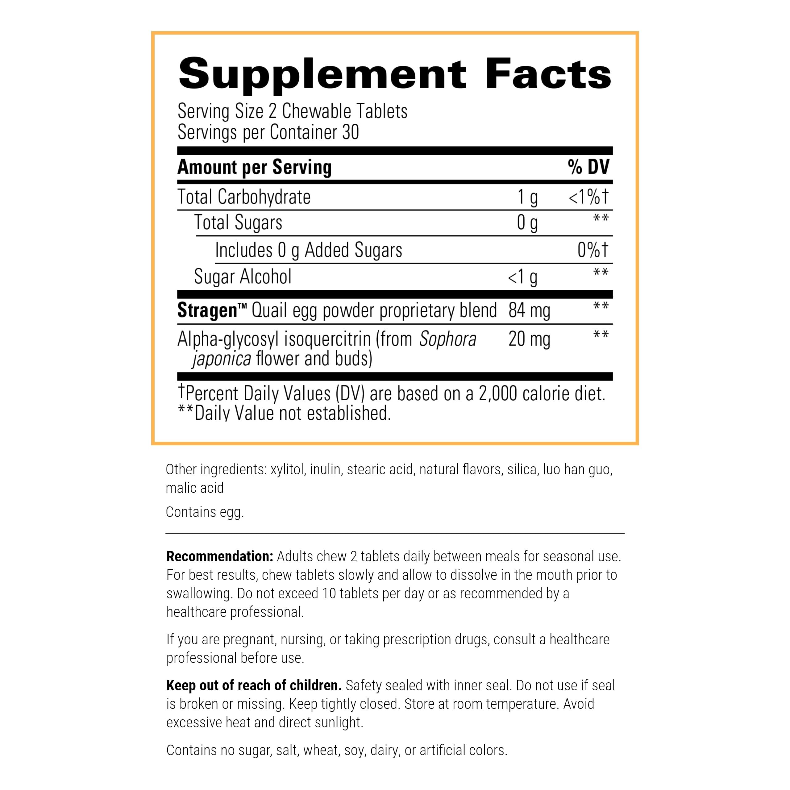 Foto 3 pulgar | Complemento Integrative Therapeutics Allqlear Seasonal Support 60 Tabletas Masticables - Venta Internacional