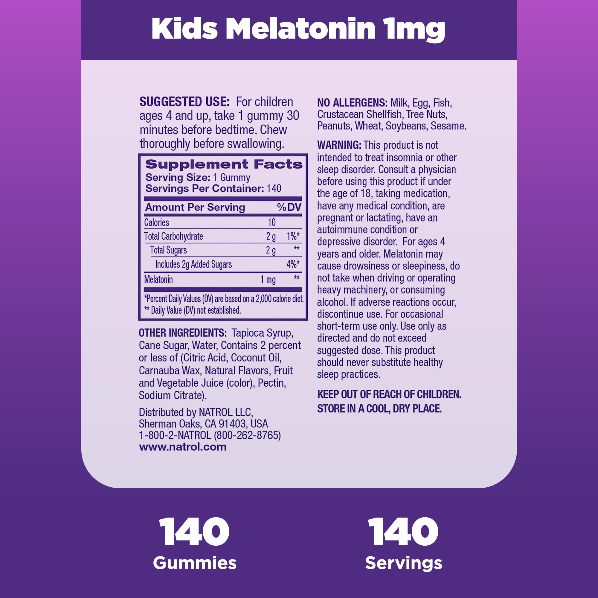 Foto 7 pulgar | Suplemento Natrol Kids de Melatonina 1 mg Gomitas para Dormir 140 Unidades - Venta Internacional