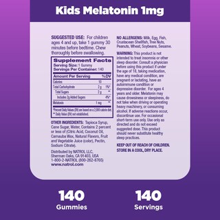 Foto 6 | Suplemento Natrol Kids de Melatonina 1 mg Gomitas para Dormir 140 Unidades - Venta Internacional